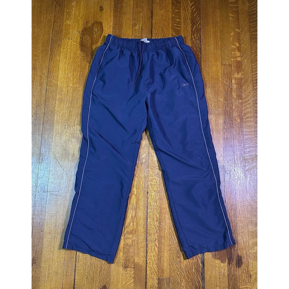Vintage Reebok Pants Men Large Navy Blue Track Baggy Y2K Lined